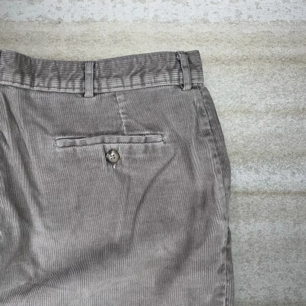 Vintage 90s Haggar Corduroy Pants 36x31 Straight Fit Light Tan Flat Front